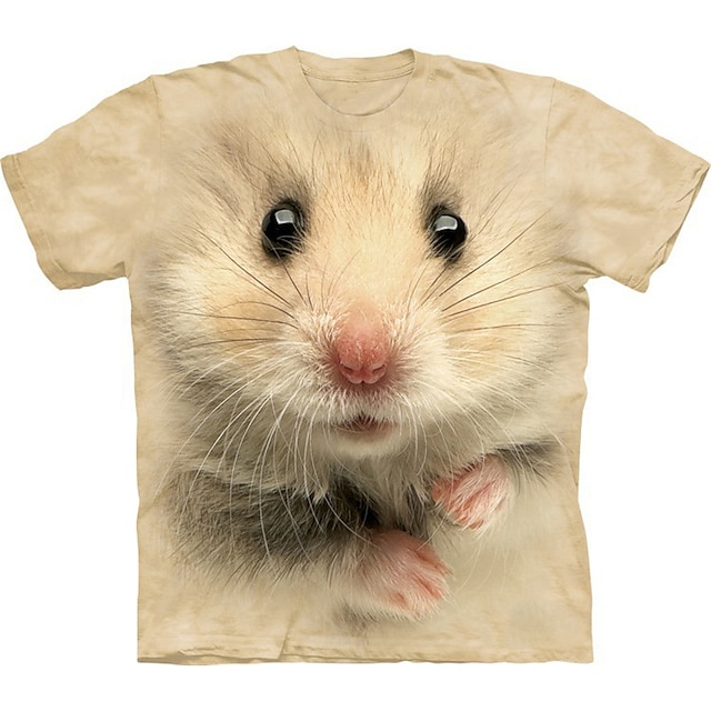 Baby & Kids Boys Clothing | Kids Boys T shirt Short Sleeve 3D Print Animal Crewneck Beige Children Tops Spring Summer Active Fas