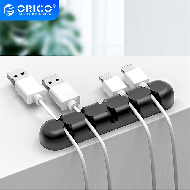  ORICO Cable Organizer Silicone USB Cable Winder Desktop Tidy Management Clips Cable Holder for Mouse Headphone Wire Organizer