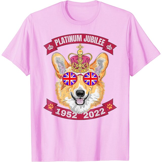 Toys & Hobbies Cosplay & Costumes | Inspired by Queens Platinum Jubilee 2022 Elizabeth 70 Years British Corgi T-shirt 100% Polye