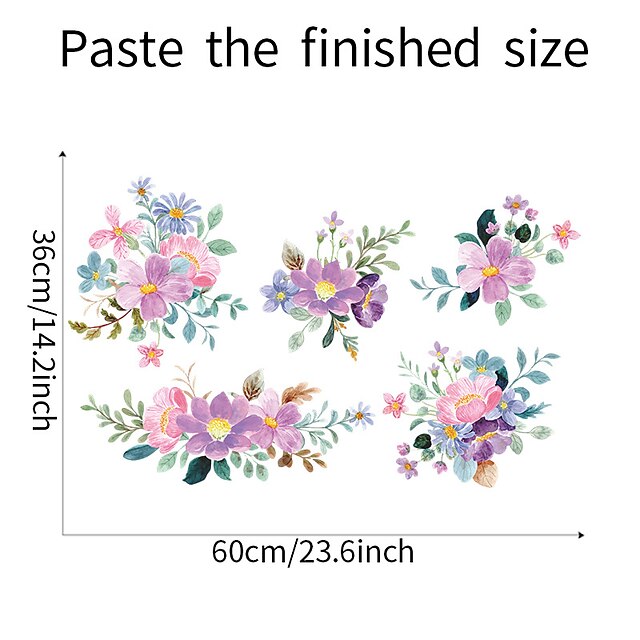 Home & Garden Home Decor | 35x60cm Wall Sticker Pvc Self-adhesive Flower Cluster Bedroom Bedside Porch Wall Home Beautification 