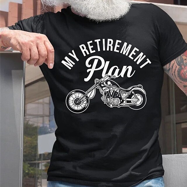 Mens Clothing Mens Tees & Tank Tops | Mens T shirt Tee Hot Stamping Graphic Motorcycle Letter Crew Neck Street Casual Print Shor