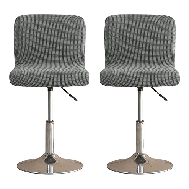 Stretch Barkruk Hoezen Met Rug - Fluweel Set Van 2 Kaki