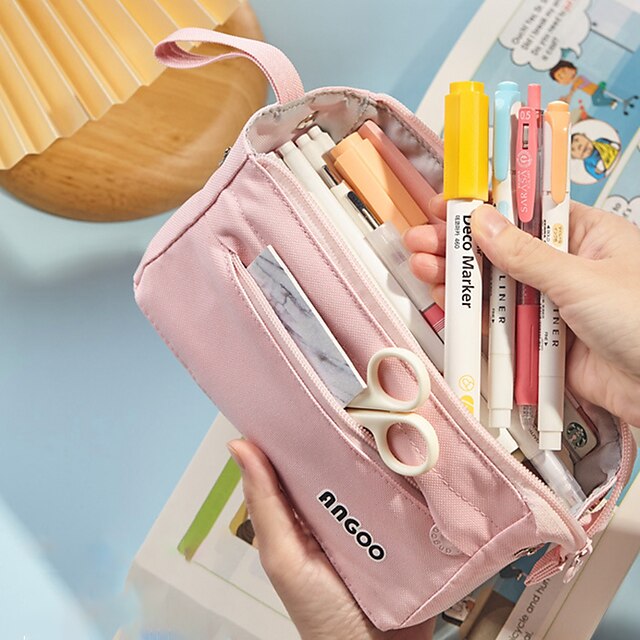 Consumer Electronics Stationery | Pencil Case Pen Pouch Marker Bag Wear-Resistant Multifunction With Zipper Canvas for School Of