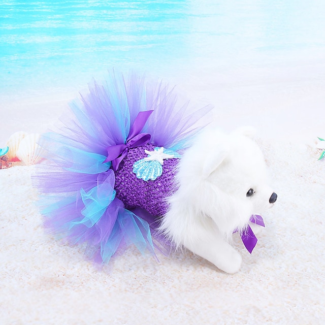  Dog Dress Unicorn Tiered Layer Tutu Tulle Dogs Birthday Party Dresses with Sequins Dog Apparel for Small Dogs