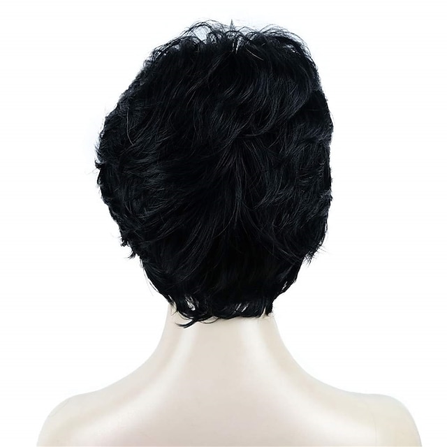 Beauty & Hair Wigs & Hair Pieces | Short Fluffy Natural Wavy Wig Synthetic Hair Women Capless Wigs - XQ65543