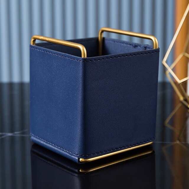 Consumer Electronics Stationery | Pen Pencil Holder Cup Multifunction Big Capacity PU Leather for Office Men Home - KI41494