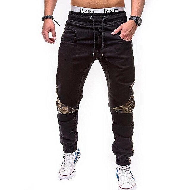 Mens Clothing Mens Bottoms | Mens Jogger Full Length Pants Solid Color Mid Waist M L XL 2XL 3XL - FT47953