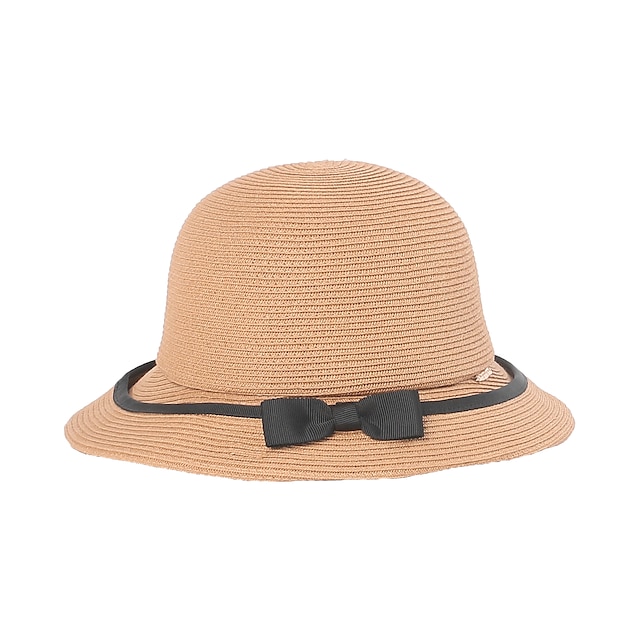  eleganti cappelli di paglia da spiaggia con fiocco/color block 1pc per feste/serata/copricapo casual