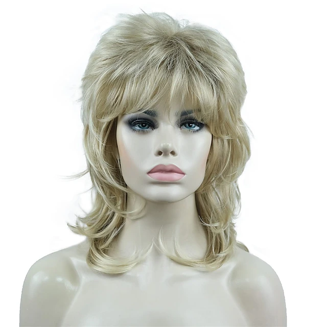 Shaggy Layered Wig Shoulder Length Women's Wig with Hair Bangs Premium Synthetic Hair Wig for Women2