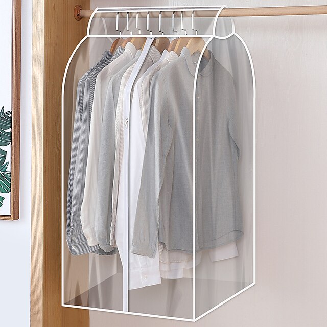 Home & Garden Home Decor | 3D Zipper Dust Clothes Cover Transparent Translucent Clothes Storage Wardrobe Suit Bags Closet Hanger