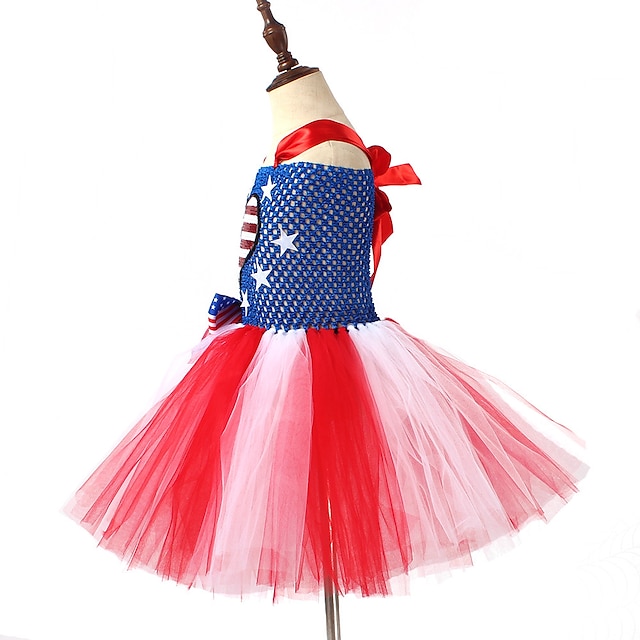 Toys & Hobbies Cosplay & Costumes | USA Flag Dress Cosplay Costume Kids Girls Cosplay Party Festival Festival / Holiday Polyeste