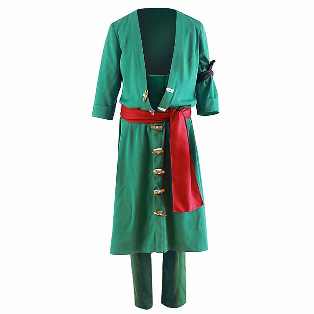  Inspired by One Piece Roronoa Zoro Anime Cosplay Costumes Japanese Cosplay Suits Coat Pants For Men's Women's Boys / Machine wash / Hand wash / Polyester / # / #