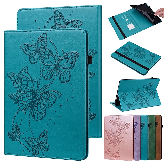  Tablet Case Cover For Apple iPad 10.2'' 9th 8th 7th iPad Air 5th 4th iPad mini 6th 5th 4th iPad Pro 11'' 3rd Pencil Holder Card Holder with Stand Butterfly TPU PU Leather