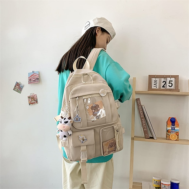 Eagerrich Kawaii Backpack with Cute Pin Accessories Plush Pendant ...