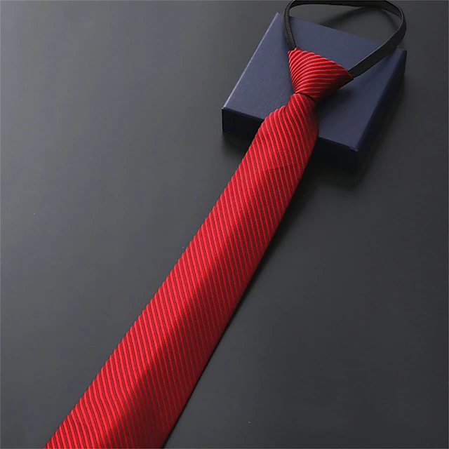 Men's Work / Wedding / Gentleman Necktie - Striped Formal Style / Modern Style / Classic Party Tie High Quality Business Work Ties for Men Red Neck Tie Male Fashion Formal Tie2