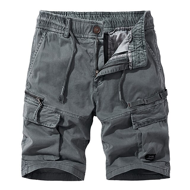 Mens Clothing Mens Bottoms | Mens Casual Classic Shorts Cargo Shorts Work Shorts Elastic Waistband Multi Pocket Elastic Waist Kn