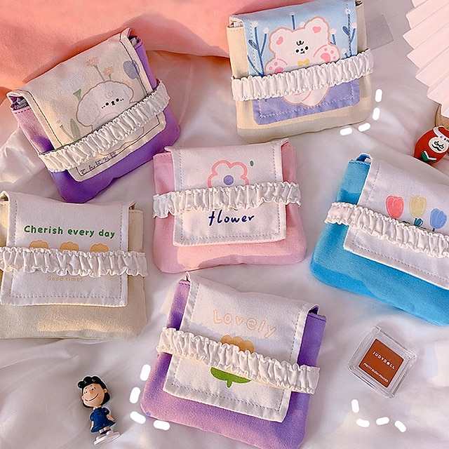 Home & Garden Home Decor | 1pc Cartoon Graphic Random Color Sanitary Napkin Storage Bag - HN45721