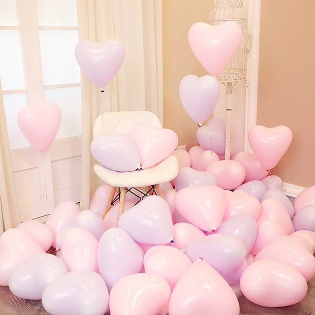 Home & Garden Home Decor | Macaron Heart-Shaped Latex Balloons Wedding Party Decoration Happy Birthday Anniversary - YT03015