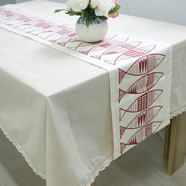 Home & Garden Home Textiles | Farmhouse Table Runner Vintage Table Runner Cotton Linen Table Decorations for Dining Party Holida