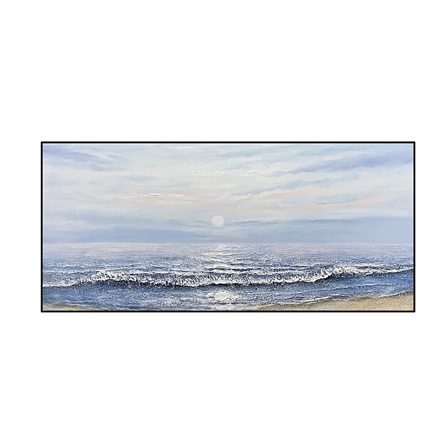  Pintura a óleo pintada à mão à mão arte da parede pôr do sol marinha pintura a óleo moderna textura abstrata decoração para casa decoração lona enrolada sem moldura não esticada