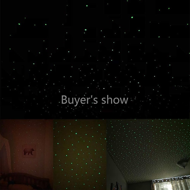 Home & Garden Home Decor | 633pcs 3D Bubble Luminous Stars Dots Wall Sticker Decor for Kids room Bedroom Home Decoration Decal G