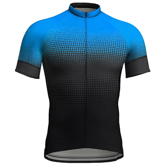 Men's Cycling Jersey Gradient Short Sleeve Bike Jersey Top with 3 Rear Pockets Mountain Bike MTB Road Bike Cycling Quick Dry Reflective Strips Back Pocket Moisture Wicking Sports White Red Blue 6