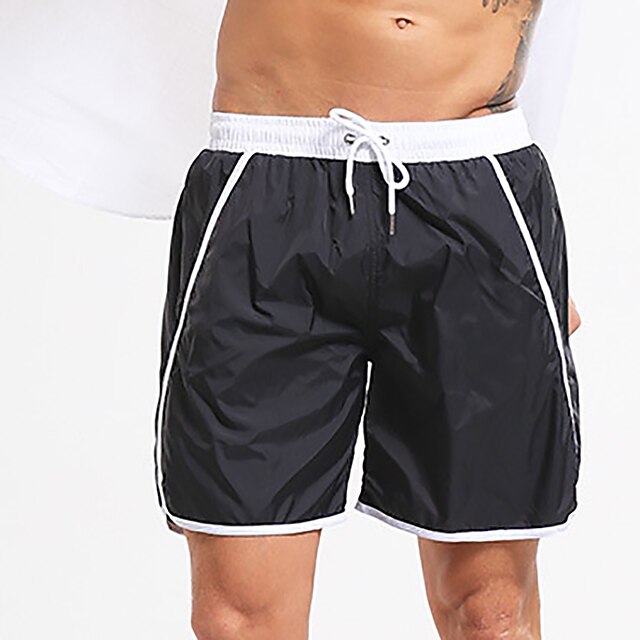 Per uomo Pantaloncini da mare Boxer da mare Asciugatura rapida Leggero  Boxer da surf Costume da bagno Fodera in rete A cordoncino Con tasche Nuoto  Surf Spiaggia Sport acquatici Strisce Estate del