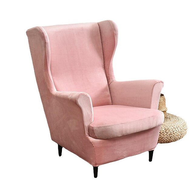 Velvet Stretch Wingback Chair Cover Wing Chair Slipcovers Spandex Fabric Wingback Armchair
