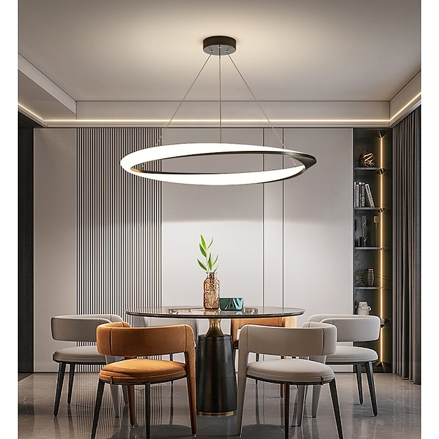  Nouveau lustre de restaurant rouge net simple anneau moderne lampe de salle à manger lampe de table domestique personnalisée créative