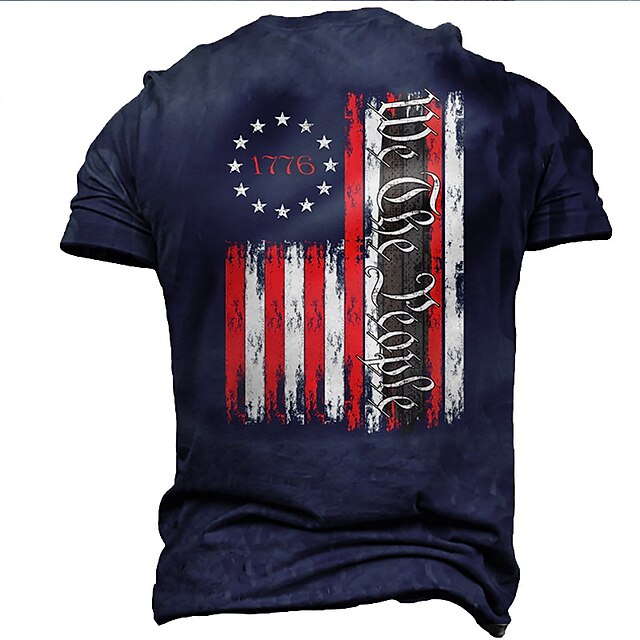 Mens Clothing Mens Tees & Tank Tops | Mens Unisex T shirt Tee 3D Print Graphic Prints National Flag Crew Neck Street Daily Print