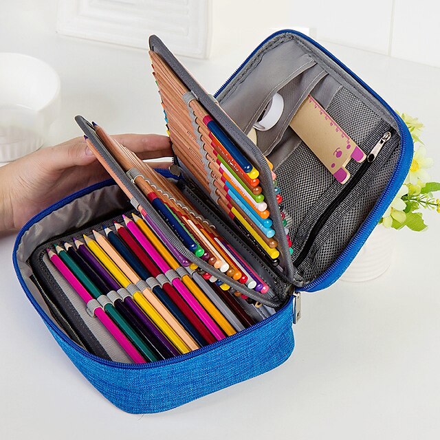 Consumer Electronics Stationery | Pencil Case Pen Pouch Marker Bag Wear-Resistant Multifunction With Zipper Canvas for School Of