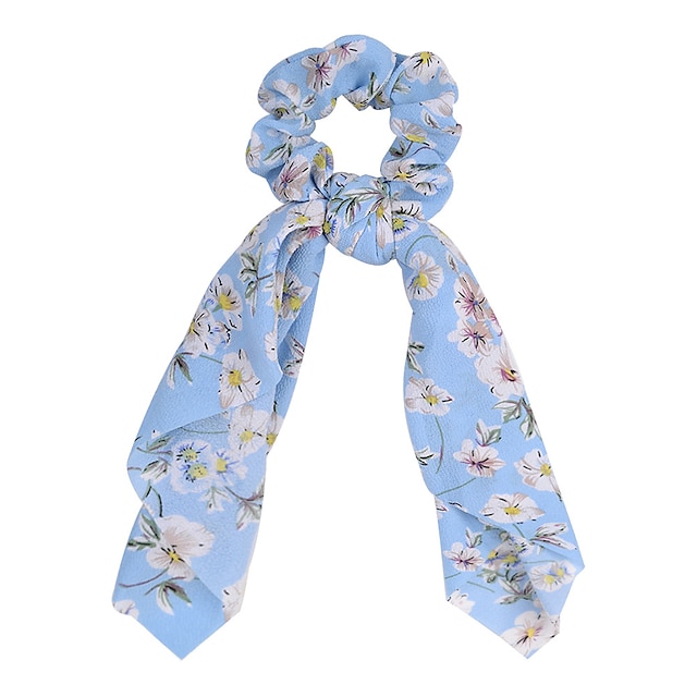 Shoes & Bags Fashion Accessories | 1 Pc Hair Scarf with Ribbon satin Hair Scarves Bow Hair Scrunchies Floral Ribbon Scrunchies E