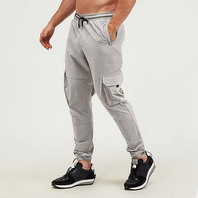 Mens Clothing Mens Bottoms | Mens Casual Trousers Active Tights Full Length Pants Running Gym Micro-elastic Solid Color Outdoor 