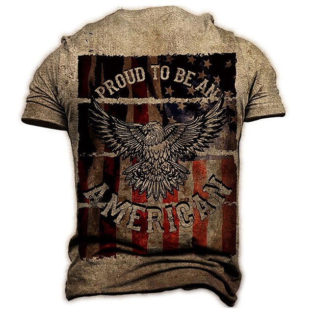 Mens Clothing Mens Tees & Tank Tops | Mens Unisex T shirt 3D Print Graphic Prints Eagle Crew Neck Street Daily Print Short Sleev