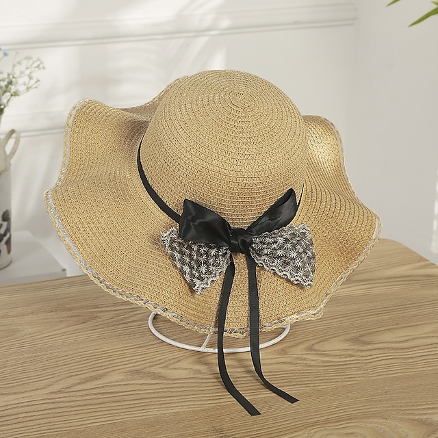 Shoes & Bags Fashion Accessories | 1pcs Simple Foldable Wide Brim Floppy Girls Straw Sun Hat Beach Women Sunscreen Hat Travel Ca