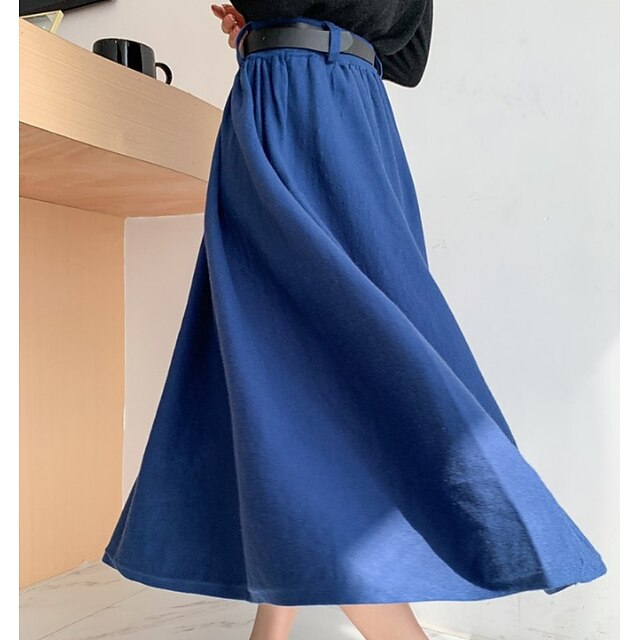 Womens Clothing Womens Bottoms | Womens Elegant Fashion Skirts Office / Career Street Solid Colored Knitting Black Blue Khaki On