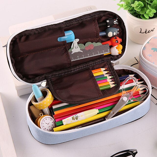 Consumer Electronics Stationery | Pencil Case Pen Pouch Marker Bag Wear-Resistant Multifunction With Zipper Canvas for School Of