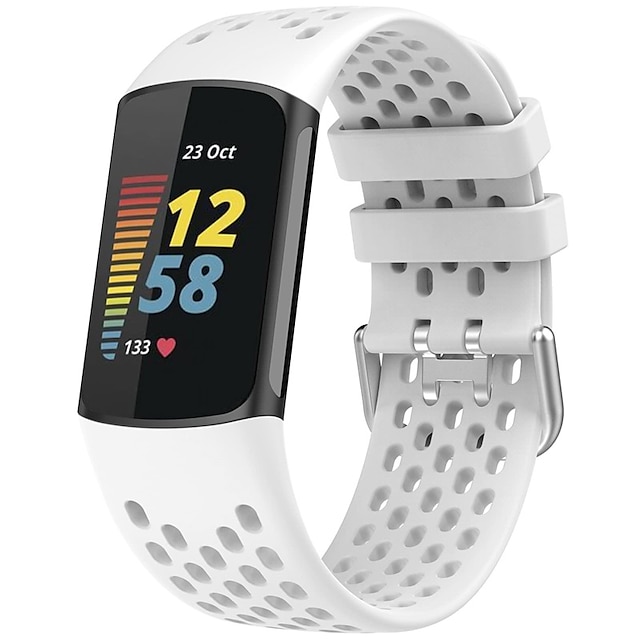  Smart Watch Band Συμβατό με Fitbit Charge 5 Μαλακή σιλικόνη Εξυπνο ρολόι Λουρί Αδιάβροχη Ρυθμιζόμενο Αναπνέει Αθλητικό Μπρασελέ Αντικατάσταση Περικάρπιο