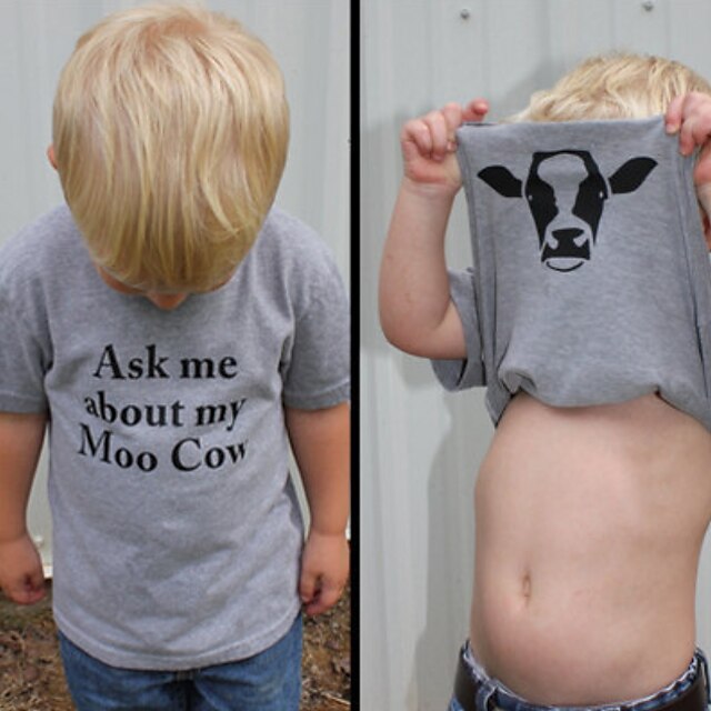 Baby & Kids Boys Clothing | Kids Boys T shirt Short Sleeve Letter Animal White Black Gray Children Tops Spring Summer Active Coo