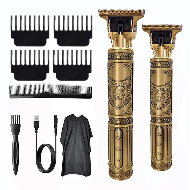  Vintage T9 0mm elektrische kabellose Haarschneidemaschine professioneller Haarfriseurschneider für Männer Clipper Rasierer Bartfeuerzeug