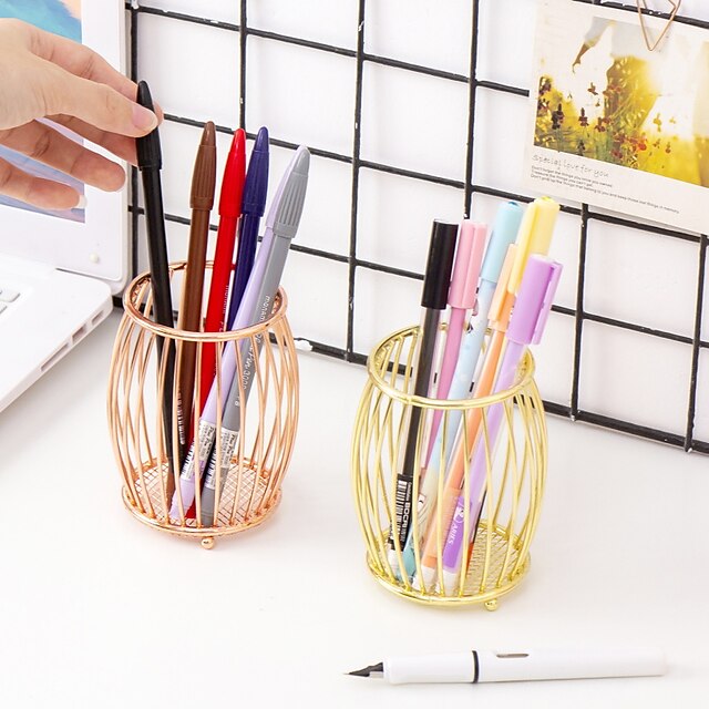 Consumer Electronics Stationery | Pen Pencil Holder Cup Big Capacity Metal for Office Business Student - YA14320