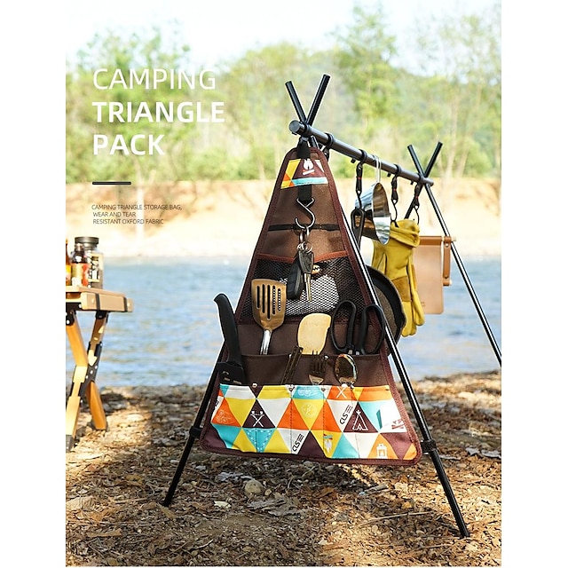 Home & Garden Home Decor | Outdoor Camping Storage Bag Tripod Rack Storage Bag Tableware Finishing Hanging Bag Picnic Multi-func