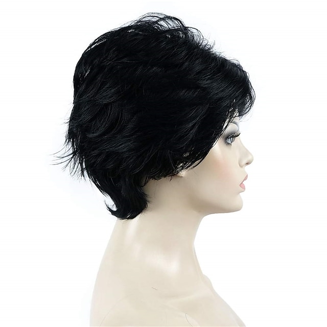 Beauty & Hair Wigs & Hair Pieces | Short Fluffy Natural Wavy Wig Synthetic Hair Women Capless Wigs - XQ65543