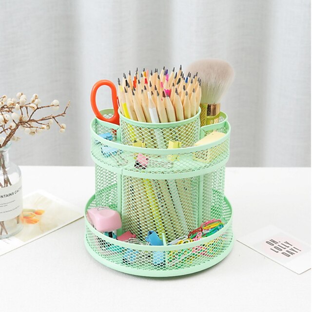 Consumer Electronics Stationery | Pen Pencil Holder Cup Multifunction Big Capacity Metal for Office Business Student - PQ57955