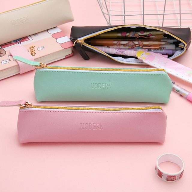 Consumer Electronics Stationery | Pencil Case Pen Pouch Marker Bag Multifunction With Zipper Big Capacity PU Leather for Office 