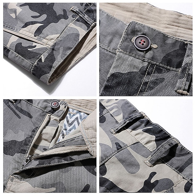 Mens Clothing Mens Bottoms | Mens Classic Style Fashion Shorts Cargo Shorts Pocket Knee Length Pants Casual Daily Camouflage Com