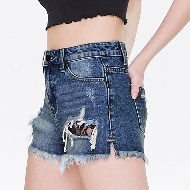 Womens Clothing Womens Bottoms | Womens Fashion Jeans Shorts Tassel Fringe Side Pockets Cut Out Short Pants Casual Weekend Micro