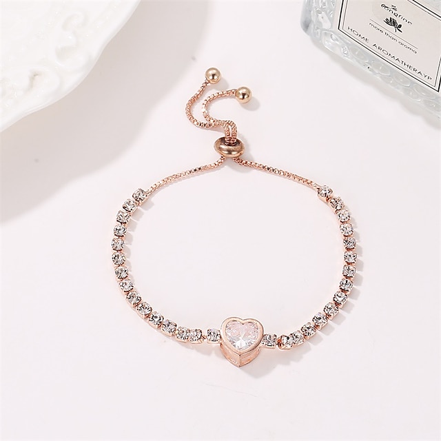 Shoes & Bags Fashion Accessories | Womens Pendant Bracelet Heart Heart Stylish Simple Alloy Bracelet Jewelry Rose Gold / Gold / 