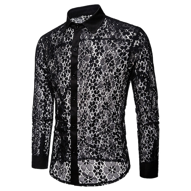  Punk & Gothic Victorian Medieval 18th Century Blouse / Shirt Masquerade Prince Men's Turndown Masquerade Party / Evening Blouse