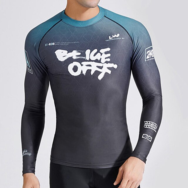 Sports & Outdoors Surfing, Diving & Snorkeling | Mens Rash Guard Swim Shirt UV Sun Protection UPF50+ Quick Dry Long Sleeve Sun S